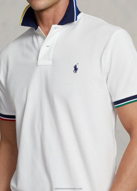multi alb bărbați Ralph Lauren tricou polo cu ochiuri clasice 04688746