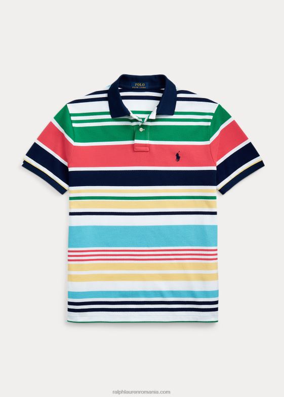 multi alb bărbați Ralph Lauren tricou polo cu ochiuri în dungi, cu potrivire clasică 04688555