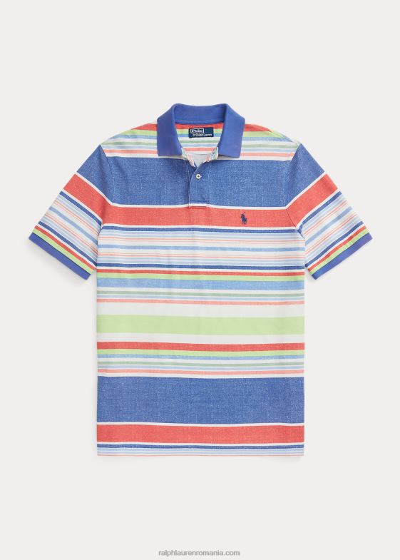 multi albastru bărbați Ralph Lauren tricou polo cu ochiuri în dungi, cu potrivire clasică 046888601