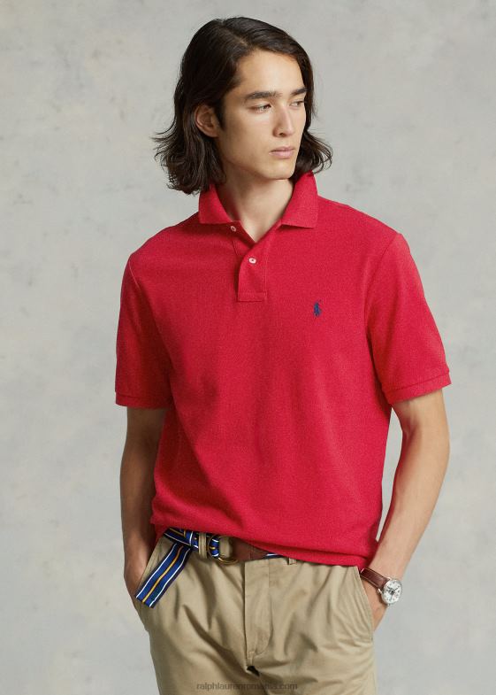 rl2000 roșu bărbați Ralph Lauren Tricou polo slim din plasă casual/de lucru 0468839