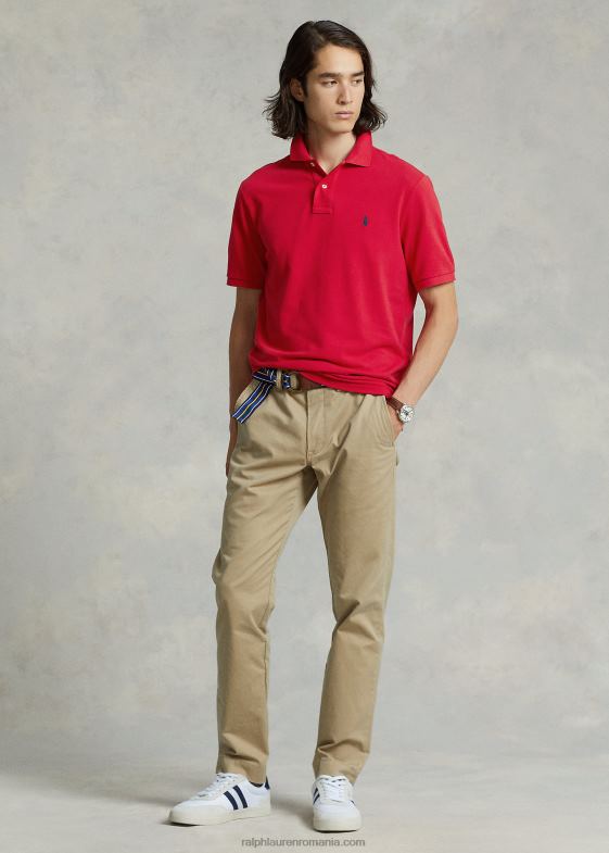 rl2000 roșu bărbați Ralph Lauren Tricou polo slim din plasă casual/de lucru 0468839