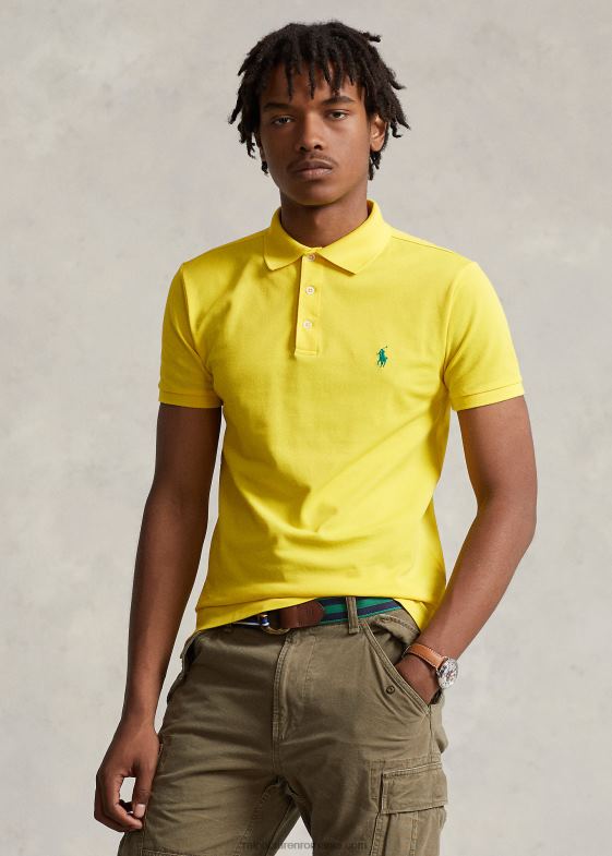 zdrobită de lămâie bărbați Ralph Lauren Tricou polo slim fit din plasă elastică 04688951