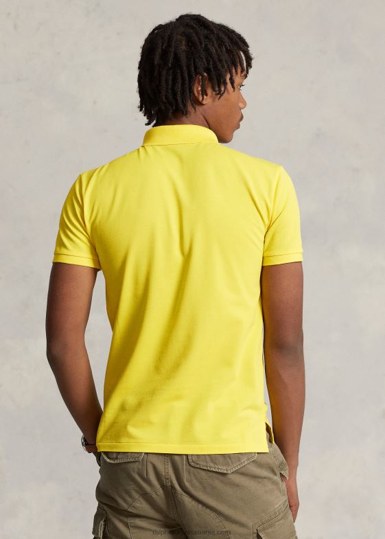 zdrobită de lămâie bărbați Ralph Lauren Tricou polo slim fit din plasă elastică 04688951