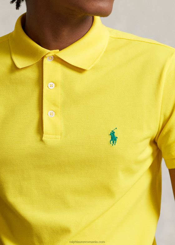 zdrobită de lămâie bărbați Ralph Lauren Tricou polo slim fit din plasă elastică 04688951