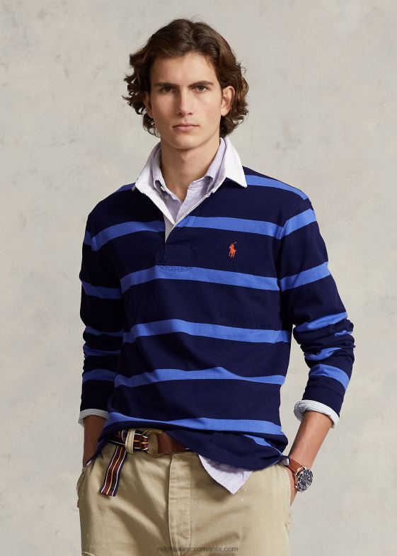 Newport bleumarin/albastru bărbați Ralph Lauren tricoul emblematic de rugby 04688689