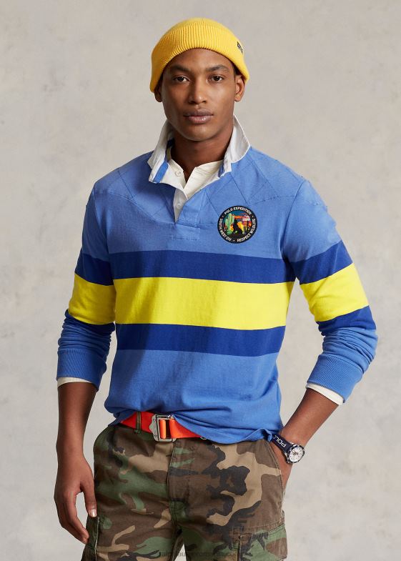 maidstone blue multi bărbați Ralph Lauren tricou de rugby din tricou cu dungi, cu potrivire clasică 04688638