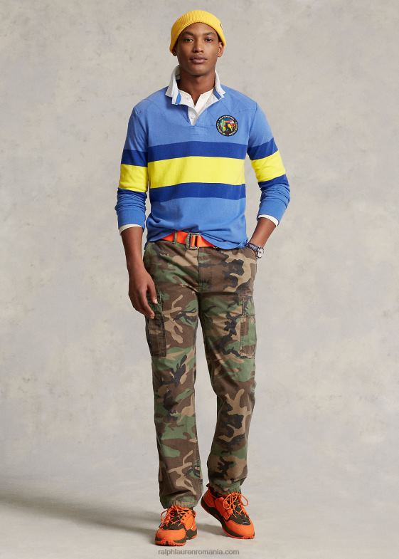 maidstone blue multi bărbați Ralph Lauren tricou de rugby din tricou cu dungi, cu potrivire clasică 04688638