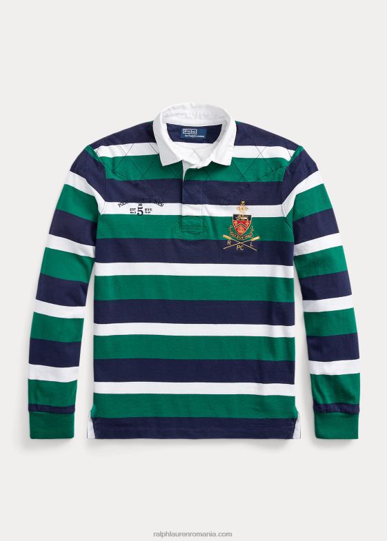 multi verde atletic bărbați Ralph Lauren tricou de rugby din tricou cu dungi, cu potrivire clasică 04688797