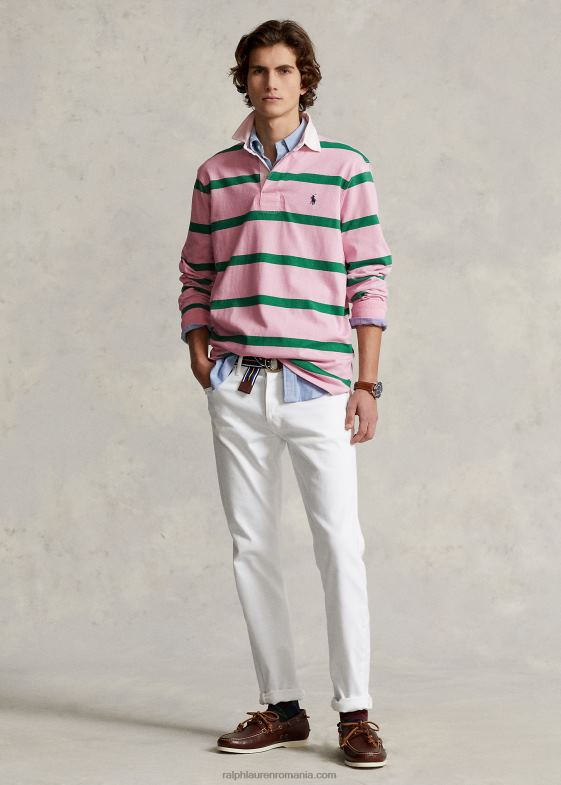 roz carmel/verde optic bărbați Ralph Lauren tricoul emblematic de rugby 04688690