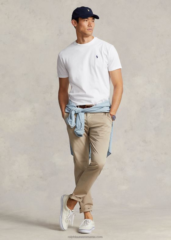 alb bărbați Ralph Lauren tricou cu gâtul rotund - toate se potrivesc 04688155