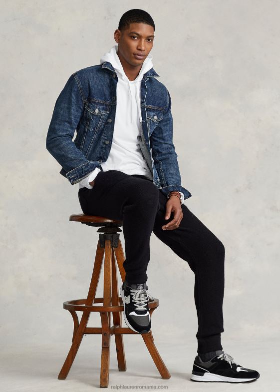 alb bărbați Ralph Lauren tricou cu glugă din jerseu 04688309