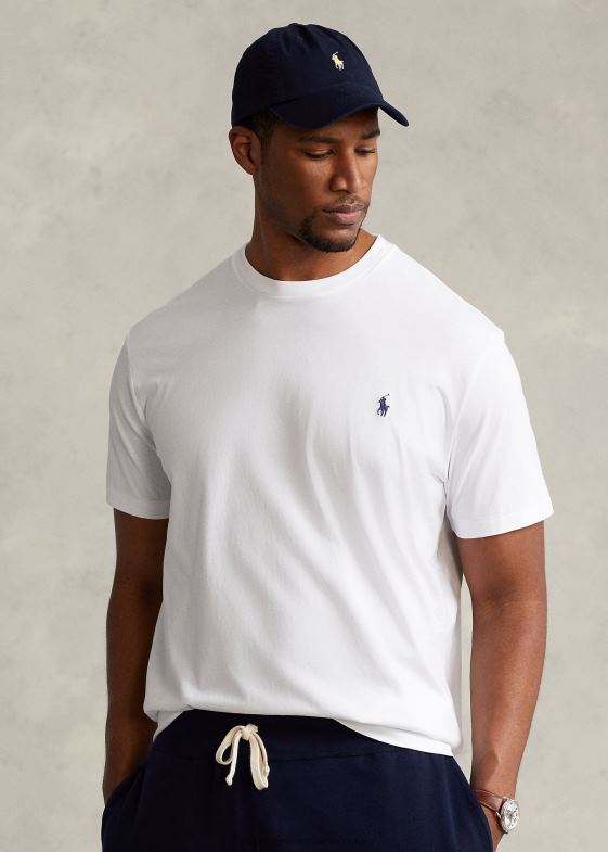 alb bărbați Ralph Lauren tricou din jerseu cu decolteu 046888708