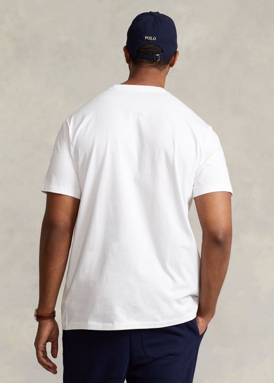 alb bărbați Ralph Lauren tricou din jerseu cu decolteu 046888708