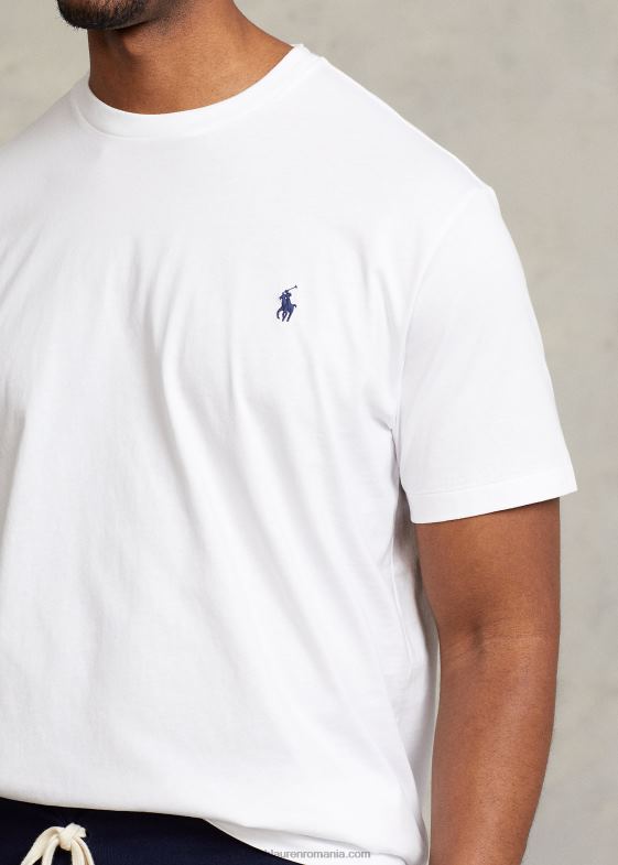 alb bărbați Ralph Lauren tricou din jerseu cu decolteu 046888708