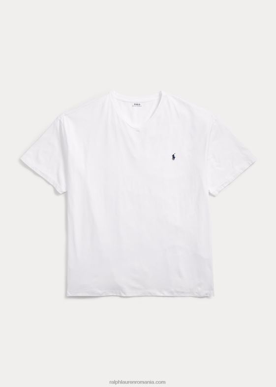 alb bărbați Ralph Lauren tricou din jerseu cu decolteu în V 046881843