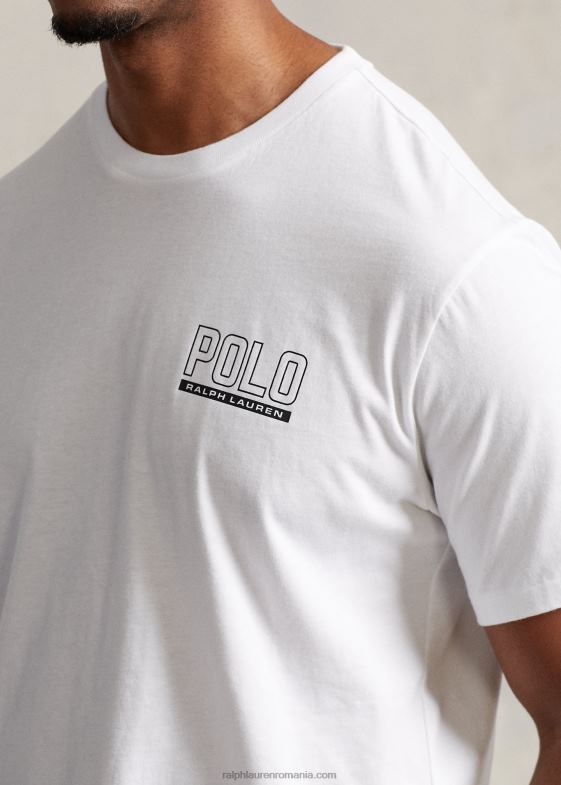 alb bărbați Ralph Lauren tricou din jerseu cu logo 046881490