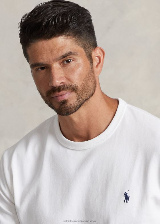 alb bărbați Ralph Lauren tricou din jerseu greu 046881453