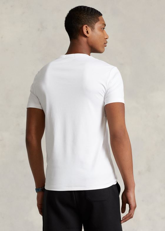 alb bărbați Ralph Lauren tricou personalizat slim fit din bumbac moale 04688532