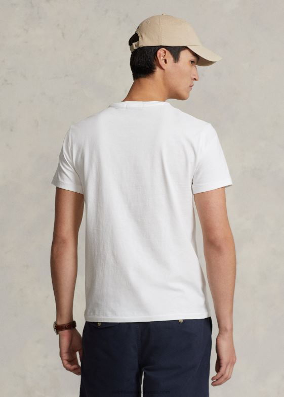 alb prep hampton bear bărbați Ralph Lauren tricou din jerseu de urs polo cu potrivire clasică 04688522