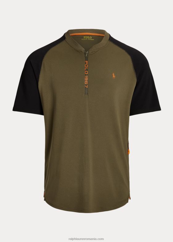 baldachin măsliniu/negru bărbați Ralph Lauren Cămașă personalizată din tricou de performanță slim fit 046888462