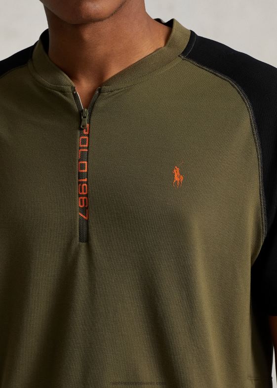 baldachin măsliniu/negru bărbați Ralph Lauren Cămașă personalizată din tricou de performanță slim fit 046888462