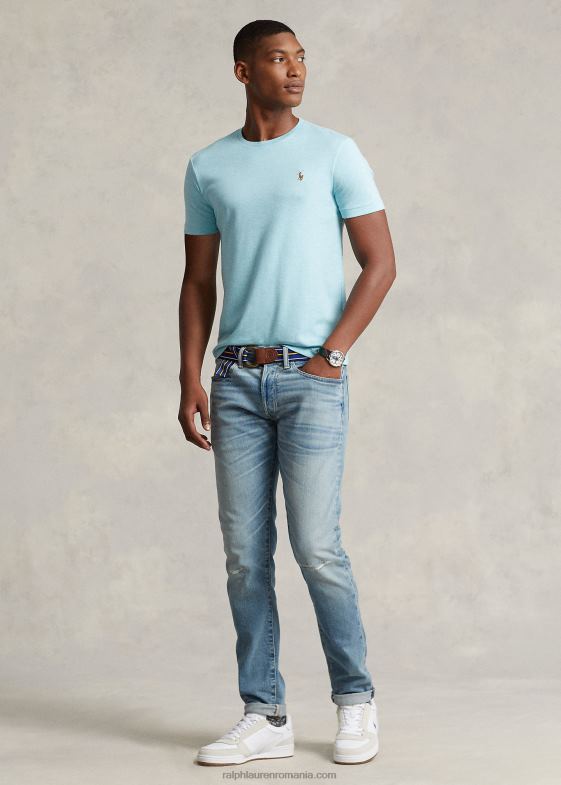 ceas deal albastru Heather bărbați Ralph Lauren Tricou din bumbac moale, cu decolteu crew, cu potrivire clasică 046881275