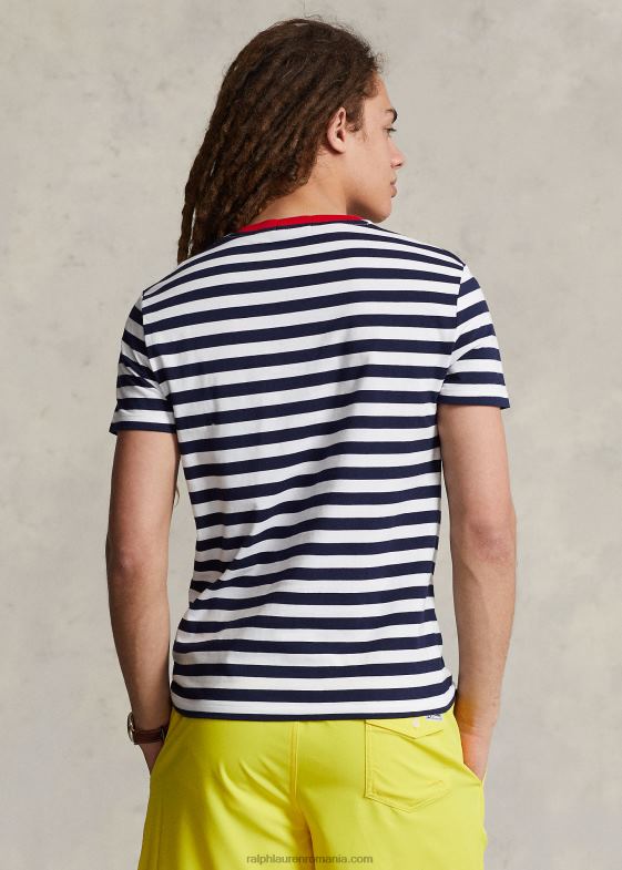 cruise navy/alb bărbați Ralph Lauren tricou personalizat din jerseu cu dungi slim fit 04688518