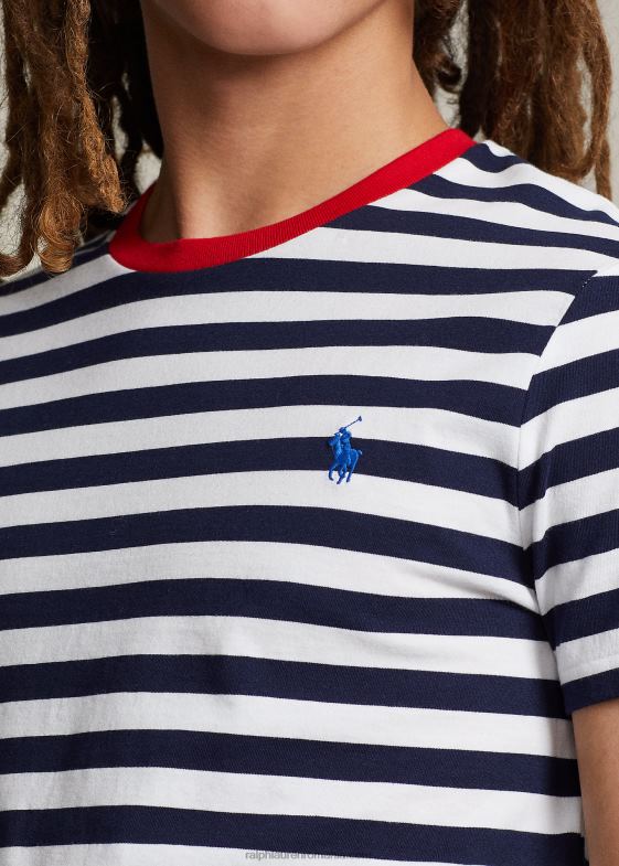 cruise navy/alb bărbați Ralph Lauren tricou personalizat din jerseu cu dungi slim fit 04688518