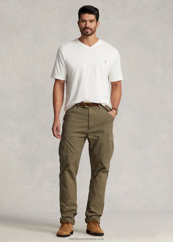 deckwash alb bărbați Ralph Lauren tricou din jerseu cu decolteu în V 046881847