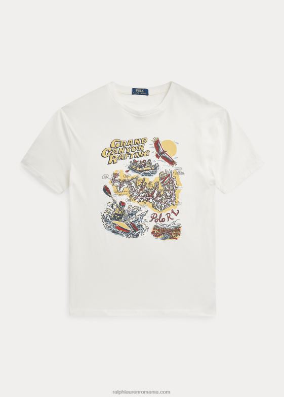 deckwash alb bărbați Ralph Lauren tricou grafic din tricou cu potrivire clasică 04688721