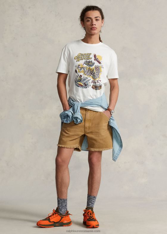 deckwash alb bărbați Ralph Lauren tricou grafic din tricou cu potrivire clasică 04688721