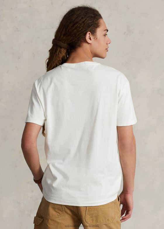 deckwash alb bărbați Ralph Lauren tricou grafic din tricou cu potrivire clasică 04688721