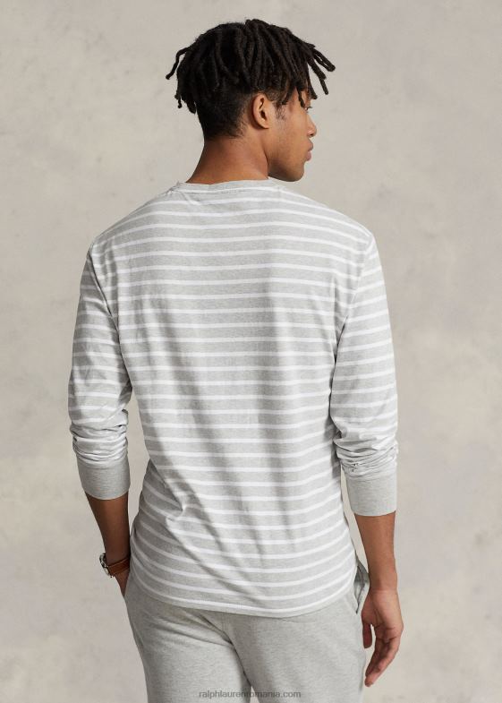 erica de primăvară/alb bărbați Ralph Lauren tricou din jerse cu dungi, cu potrivire clasică 04688846