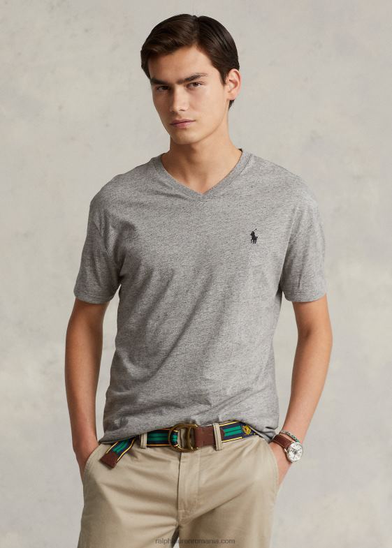 erica întunecată de epocă bărbați Ralph Lauren tricou din jerseu cu decolteu în V cu potrivire clasică 04688206