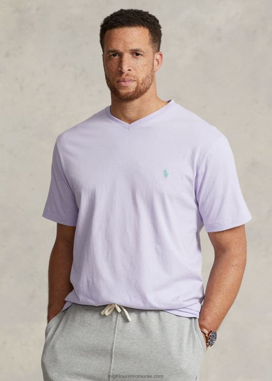 floare violet bărbați Ralph Lauren tricou din jerseu cu decolteu în V 046881415