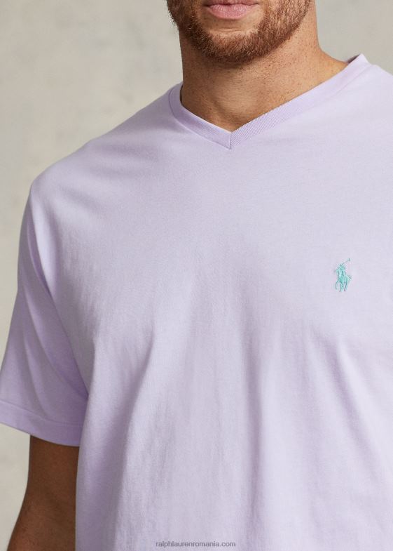 floare violet bărbați Ralph Lauren tricou din jerseu cu decolteu în V 046881415