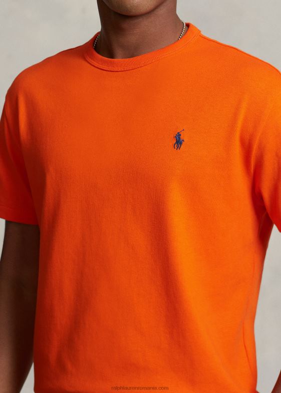 navigand portocaliu bărbați Ralph Lauren tricou din jerse grea cu potrivire clasică 04688234