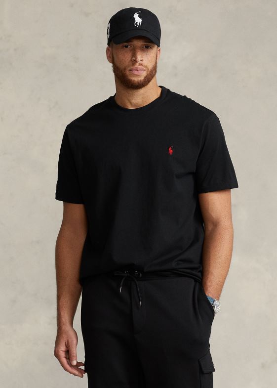 negru bărbați Ralph Lauren tricou din jerseu cu decolteu 046888710