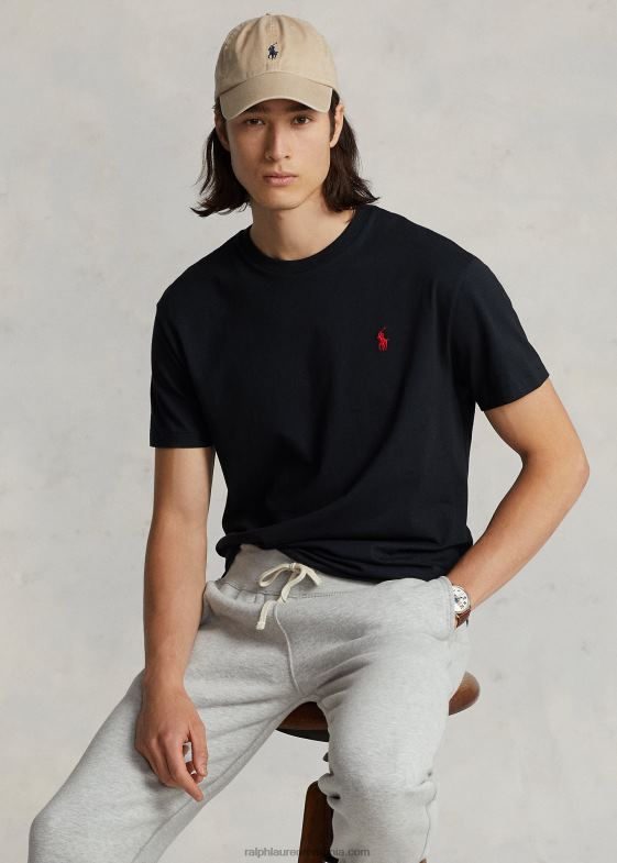 rl negru bărbați Ralph Lauren tricou cu gâtul rotund - toate se potrivesc 04688160