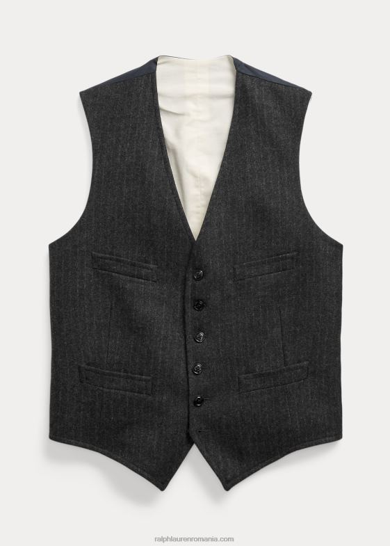 gri inchis bărbați Ralph Lauren vesta cu dungi din colecția Morehouse 046881296