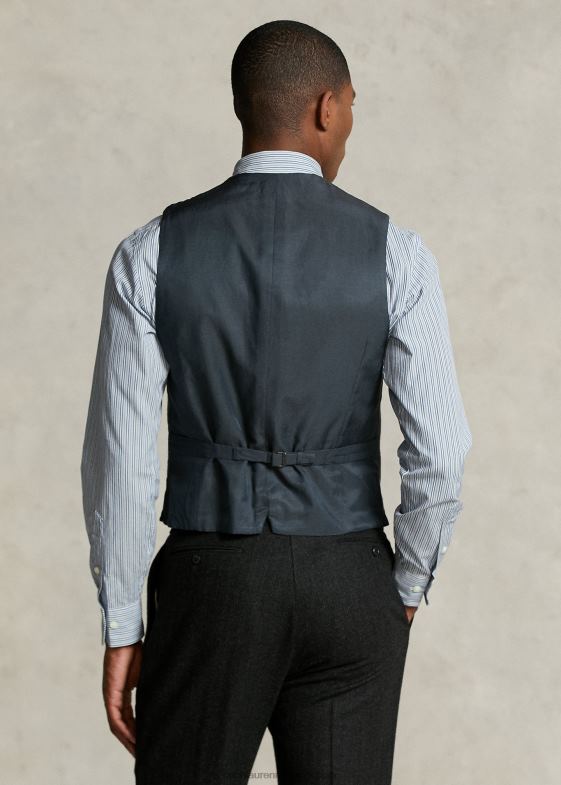 gri inchis bărbați Ralph Lauren vesta cu dungi din colecția Morehouse 046881296