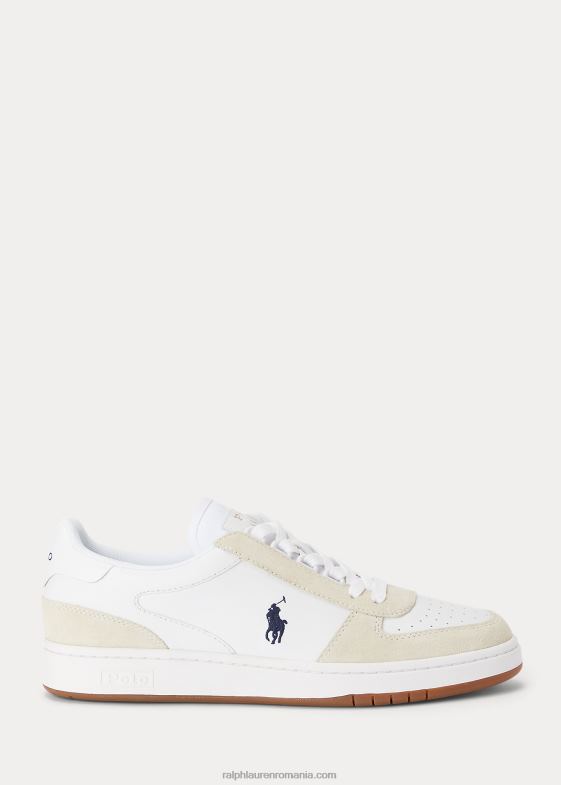alb/marinul Newport bărbați Ralph Lauren adidași curte din piele de căprioară 046881997
