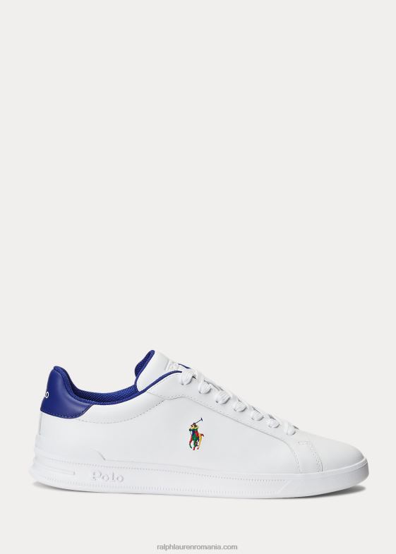 alb/regale bărbați Ralph Lauren pantofi sport heritage court ii din piele 046888723
