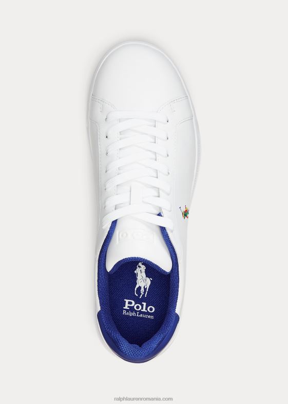 alb/regale bărbați Ralph Lauren pantofi sport heritage court ii din piele 046888723