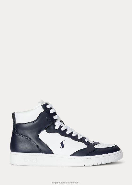 bărbați Ralph Lauren adidași înalți din piele curte 046882201