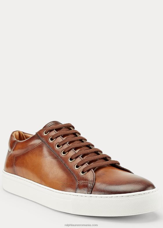 bărbați Ralph Lauren adidași severn din piele de vițel lustruită 046882144