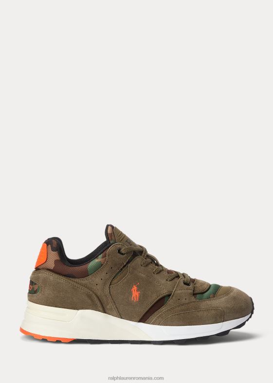 baldachin măslin bărbați Ralph Lauren adidasi trackster 200 din piele intoarsa si twill 046882190