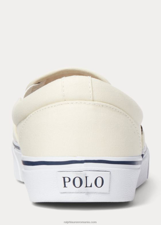 crema de pergament bărbați Ralph Lauren pantofi sport slip-on keaton polo bear 046882025