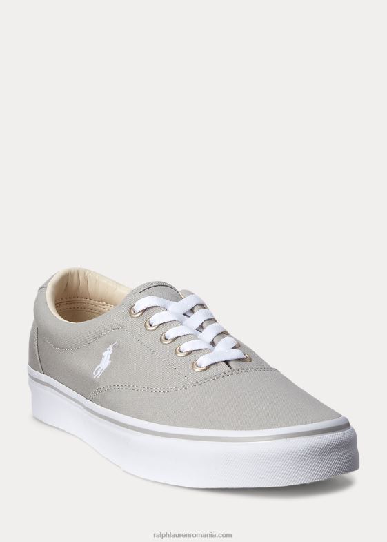 gri/alb moale bărbați Ralph Lauren adidași din pânză keaton 046882202