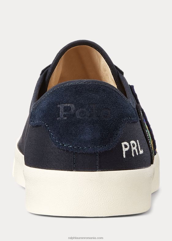 marina bărbați Ralph Lauren adidași din twill cu plasture cu logo nelson 046881989